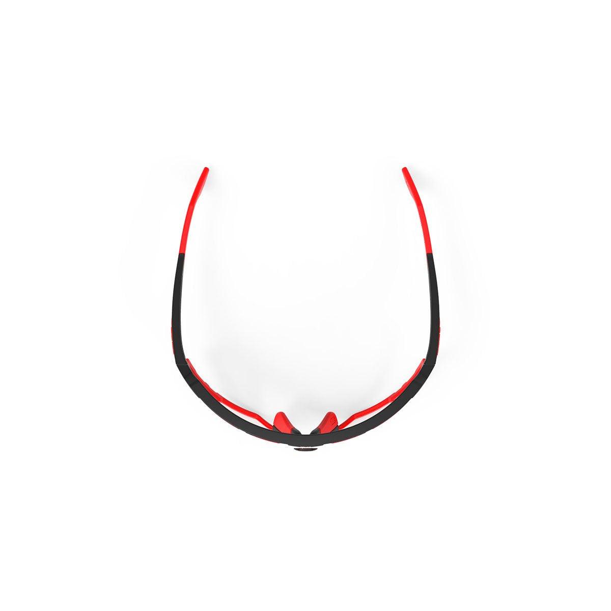 LUNETTES DEFENDER /MONTURE NOIRE MATE ET VERRES IMPACTX-2 PHOTOCHROMIQUES TRANSPARENTS À ROUGES PARE-CHOCS ROUGES E-LUNETTES RUDY PROJECT 