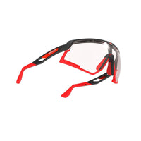 LUNETTES DEFENDER /MONTURE NOIRE MATE ET VERRES IMPACTX-2 PHOTOCHROMIQUES TRANSPARENTS À ROUGES PARE-CHOCS ROUGES E-LUNETTES RUDY PROJECT 
