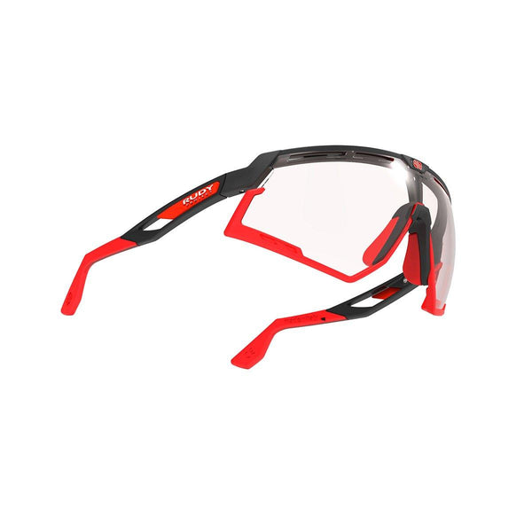 LUNETTES DEFENDER /MONTURE NOIRE MATE ET VERRES IMPACTX-2 PHOTOCHROMIQUES TRANSPARENTS À ROUGES PARE-CHOCS ROUGES E-LUNETTES RUDY PROJECT 