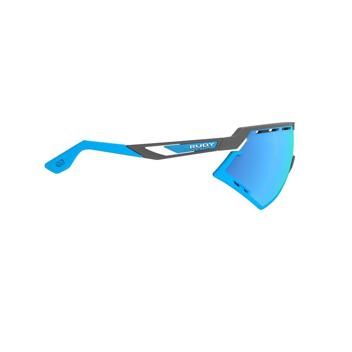 LUNETTES DEFENDER / PYOMBO MATTE FRAME ET MULTILASER BLUE LENSES AZUR BUMPERS E-LUNETTES RUDY PROJECT 