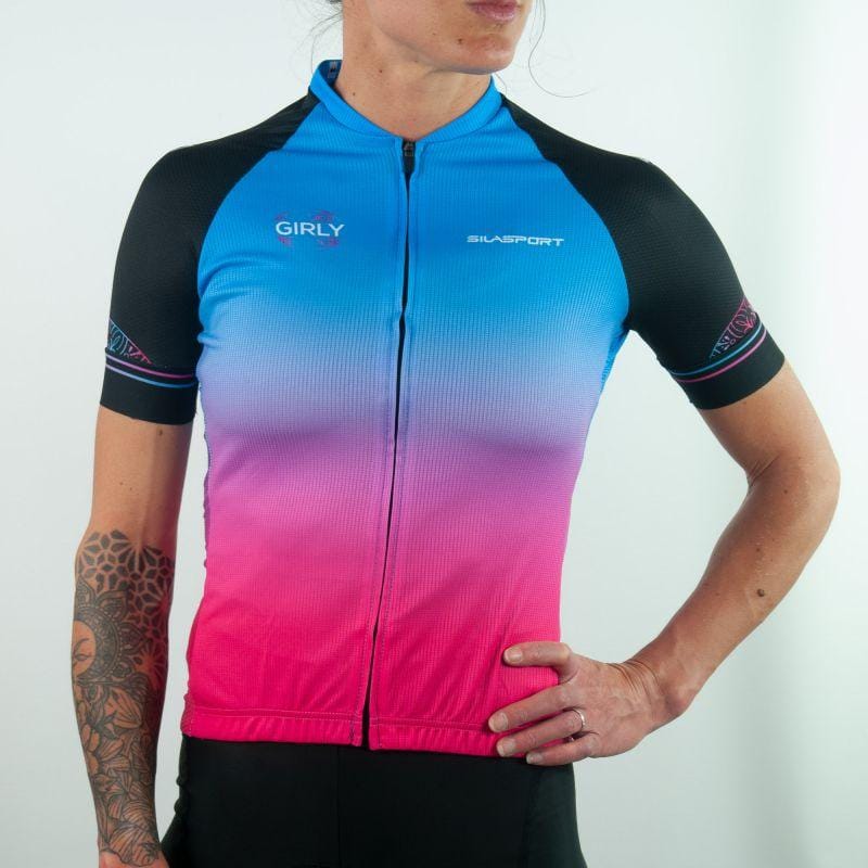 MAILLOT FEMME EVO SILASPORT GIRLY STYLE ROSE MC V-MAILLOT SILA SPORTS 