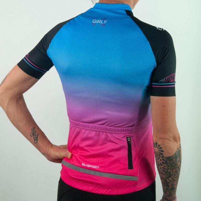 MAILLOT FEMME EVO SILASPORT GIRLY STYLE ROSE MC V-MAILLOT SILA SPORTS 