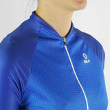 MAILLOT FEMME SILA AZALEA STYLE - BLEU - Manches courtes Référence 2931 - Bleu V-MAILLOT SILA SPORTS 