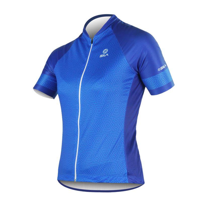 MAILLOT FEMME SILA AZALEA STYLE - BLEU - Manches courtes Référence 2931 - Bleu V-MAILLOT SILA SPORTS XS Bleu 