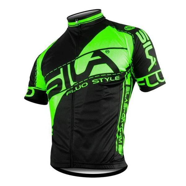 MAILLOT FLUO STYLE 3 VERT MANCHES COURTES 1219 V-MAILLOT SILA SPORT XS 1219 VERT FLUO/NOIR