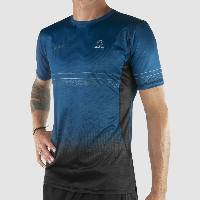 MAILLOT MC RUNNING HOMME PRO ULTRALIGHT EPIC BLEU V-MAILLOT SILA SPORT 