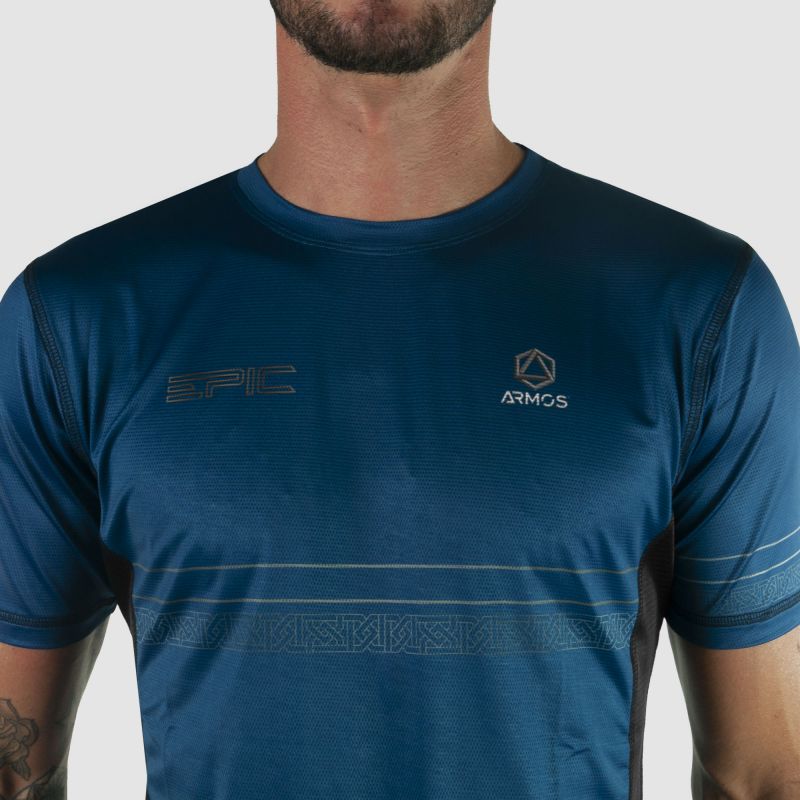 MAILLOT MC RUNNING HOMME PRO ULTRALIGHT EPIC BLEU V-MAILLOT SILA SPORT 