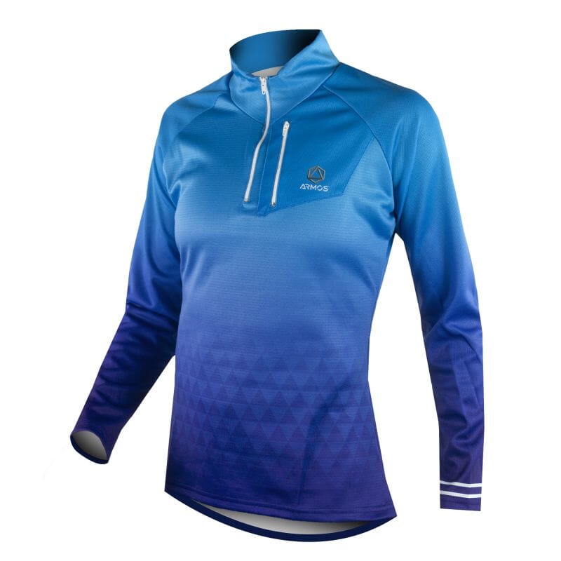 MAILLOT RUNNING FEMME HIVER ARMOS DANA BLEU V-MAILLOT SILA SPORT XS BLEU 