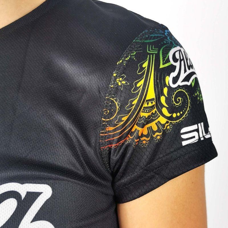 MAILLOT RUNNING FEMME SILA ALOHA STYLE - NOIR MULTICOLOR Référence 2228 - V-MAILLOT SILA SPORT 