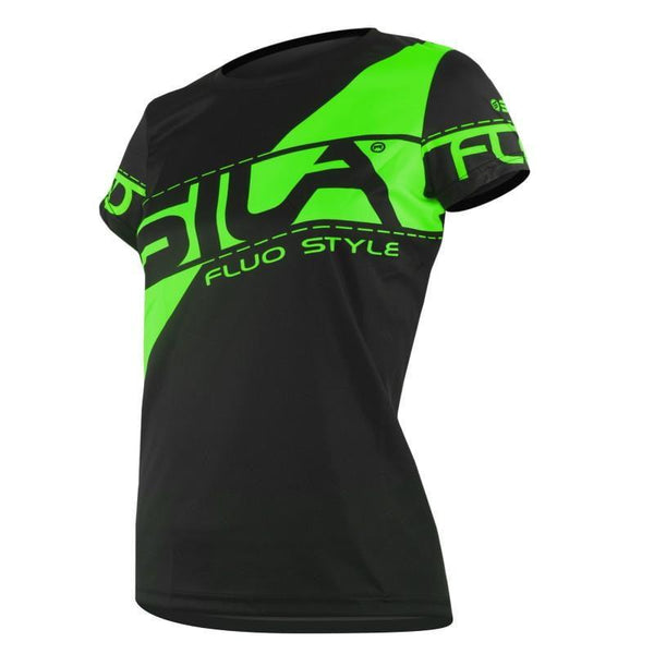 MAILLOT RUNNING FEMME - SILA FLUO STYLE 3 VERT - Manches courtes 1288-F M-RUNNING SILA SPORT XS 1288-F FLUO STYLE 3 VERT