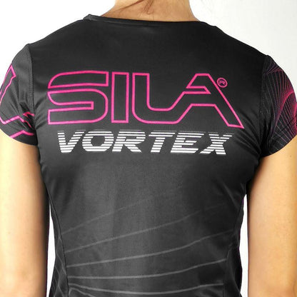 MAILLOT RUNNING FEMME SILA VORTEX - NOIR/ROSE Référence 2227 - V-MAILLOT SILA SPORT 