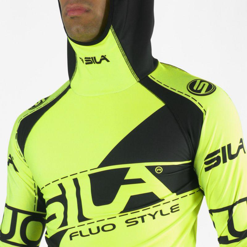 MAILLOT RUNNING HIVER - SILA FLUO STYLE 3 - JAUNES 1913 V-MAILLOT SILA SPORT 