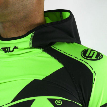 MAILLOT RUNNING HIVER - SILA FLUO STYLE 3 - VERT 2425 V SILA SPORT 