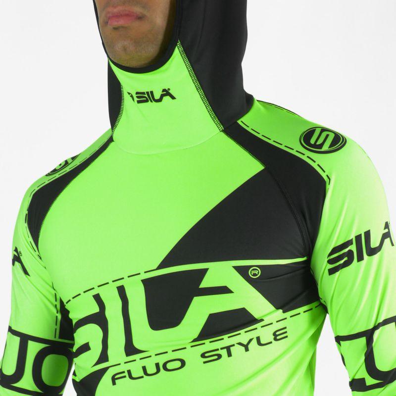 MAILLOT RUNNING HIVER - SILA FLUO STYLE 3 - VERT 2425 V SILA SPORT 