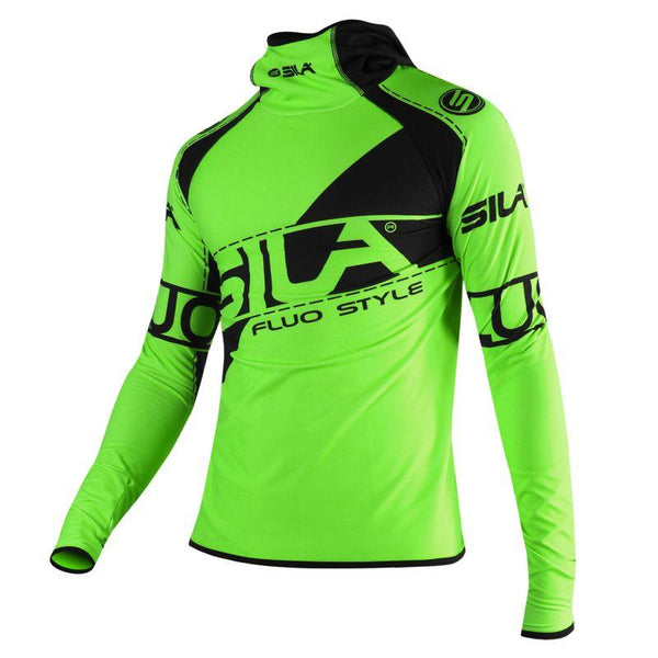 MAILLOT RUNNING HIVER - SILA FLUO STYLE 3 - VERT 2425 V SILA SPORT S FLUO STYLE 3 - VERT 