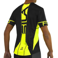 MAILLOT RUNNING HOMME - SILA FLUO STYLE 3 JAUNE - Manches courtes M-RUNNING SILA SPORT 