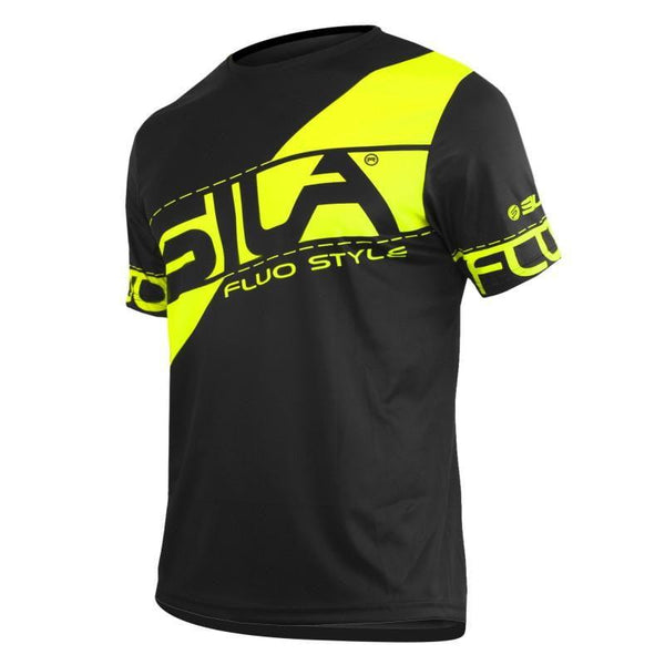 MAILLOT RUNNING HOMME - SILA FLUO STYLE 3 JAUNE - Manches courtes M-RUNNING SILA SPORT XS Référence 1298 - M FLUO STYLE 3 JAUNE
