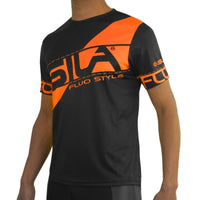 MAILLOT RUNNING HOMME - SILA FLUO STYLE 3 ORANGE - MANCHES COURTES M-RUNNING SILA SPORT 