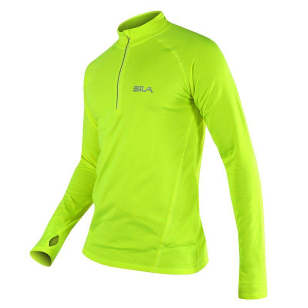 MAILLOT RUNNING HOMME - SILA PRIME JAUNE FLUO - MANCHES LONGUES 1862 V-PACK PROMO SILA SPORT S JAUNE FLUO 