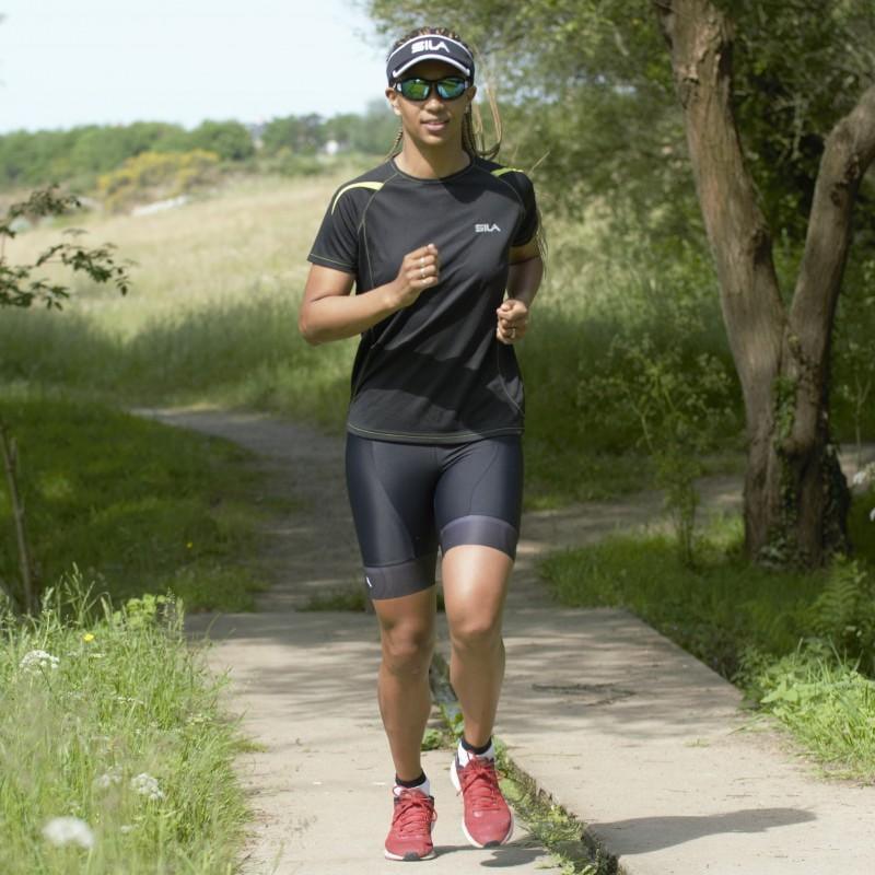 MAILLOT RUNNING - SILA PRIME NOIR - Manches courtes 1303 M-RUNNING SILA SPORT 