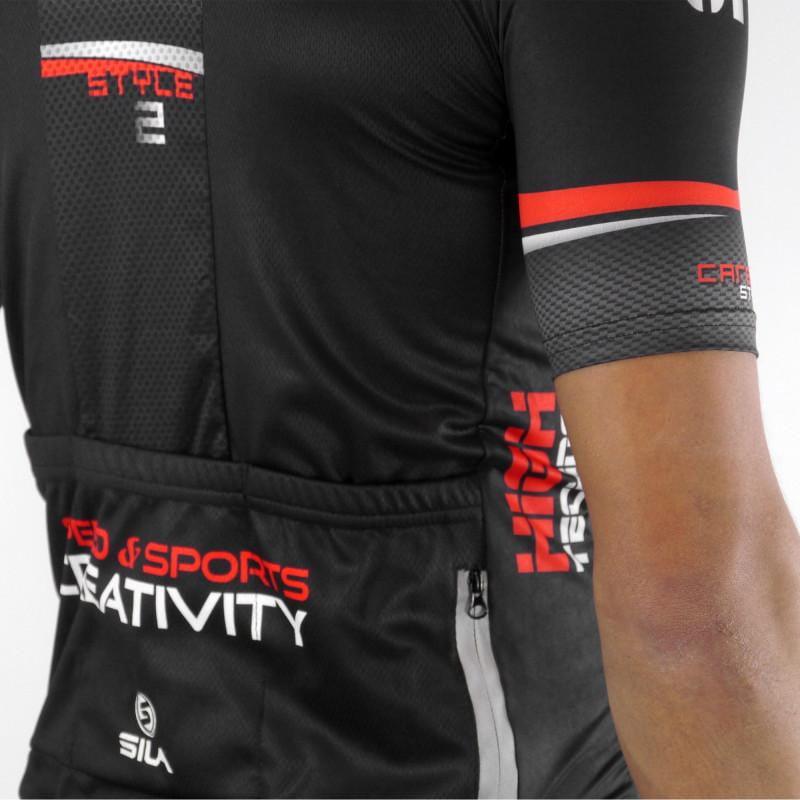 MAILLOT SILA CARBON STYLE 2 BLEU - Manches courtes Référence 1627 V-MAILLOT LACTIKS 