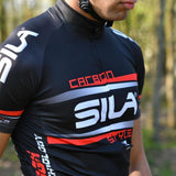 MAILLOT SILA CARBON STYLE 2 ROSE - Manches courtes Référence 1629 - V-MAILLOT LACTIKS 