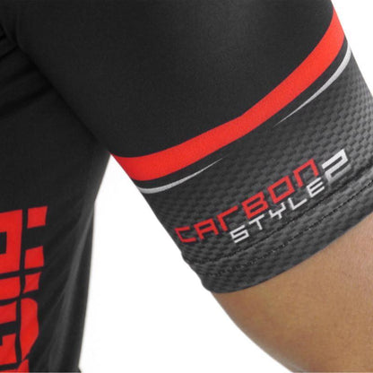MAILLOT SILA CARBON STYLE 2 ROUGE - Manches courtes Référence 1626 V-MAILLOT LACTIKS 