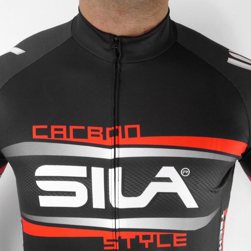 MAILLOT SILA CARBON STYLE 2 VERT - Manches courtes Référence 1628 - V-MAILLOT LACTIKS 
