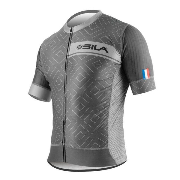 MAILLOT SILA CLASSY STYLE - GRIS – Manches courtes V-MAILLOT SILA SPORT GRIS XS 