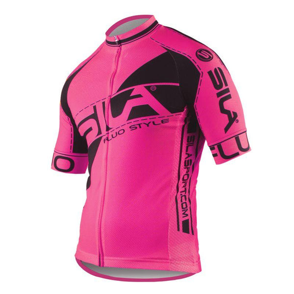 MAILLOT SILA FLUO STYLE 3 Plus – ROSE – Manches courtes Référence 2757 - V-MAILLOT SILA SPORTS XS SILA FLUO STYLE 3 Plus – ROSE – 