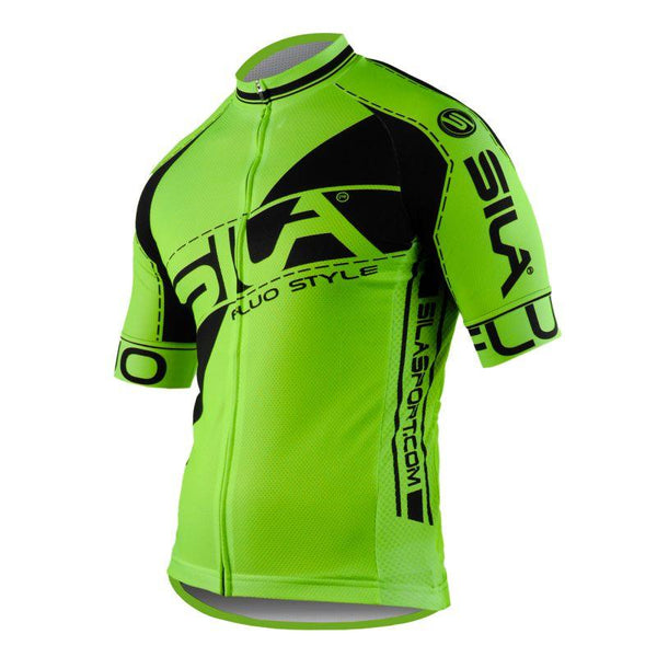 MAILLOT SILA FLUO STYLE 3 Plus – VERT – Manches courtes Référence 2755 - V-MAILLOT SILA SPORTS XS FLUO STYLE 3 Plus – VERT 