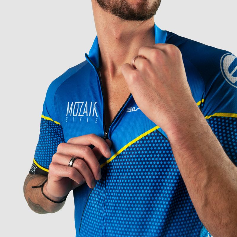 MAILLOT SILASPORT MOZAIK STYLE BLEU MC V-MAILLOT SILA SPORTS 