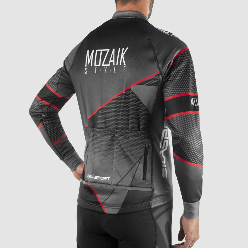 MAILLOT / VESTE MI-SAISON EVO SILASPORT MOZAIK STYLE GRIS V-MAILLOT SILA SPORT 