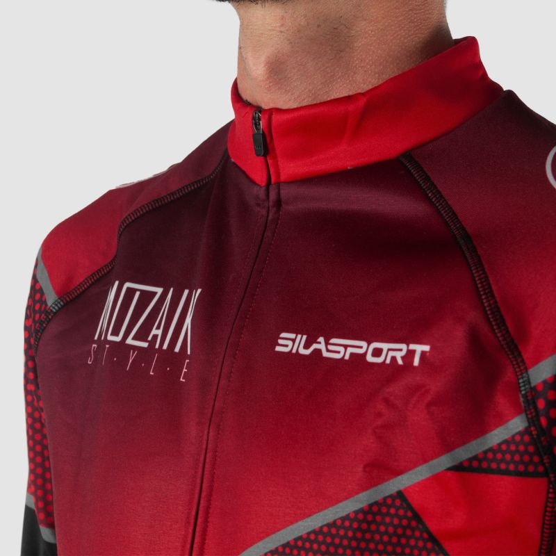 MAILLOT / VESTE MI-SAISON EVO SILASPORT MOZAIK STYLE ROUGE V-MAILLOT SILA SPORT 