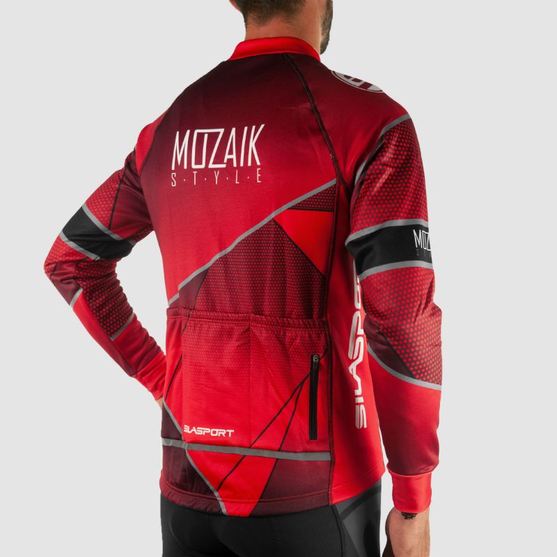 MAILLOT / VESTE MI-SAISON EVO SILASPORT MOZAIK STYLE ROUGE V-MAILLOT SILA SPORT 