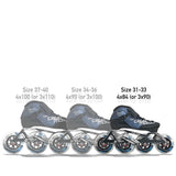 Patins à roues alignées Rookie Two pour enfants 4x90 | Configuration de course 3x100 + support de cheville supplémentaire R-CHAUSSURE CADOMOTUS 