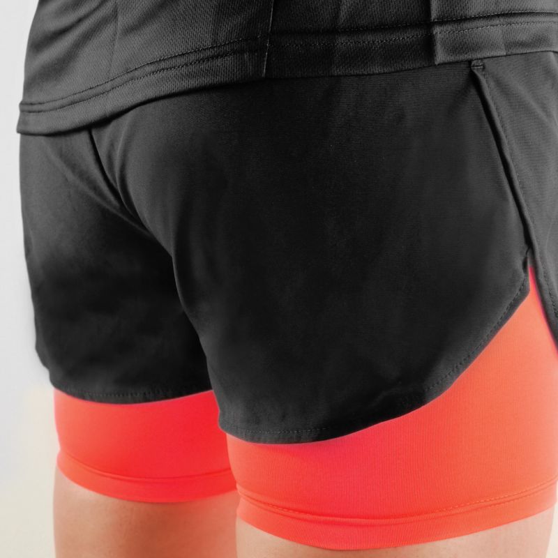 SHORT 2 EN 1 SILA PRIME FEMME - CORAIL Modèle 2741 V-SHORT SILA SPORTS 