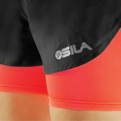 SHORT 2 EN 1 SILA PRIME FEMME - CORAIL Modèle 2741 V-SHORT SILA SPORTS 