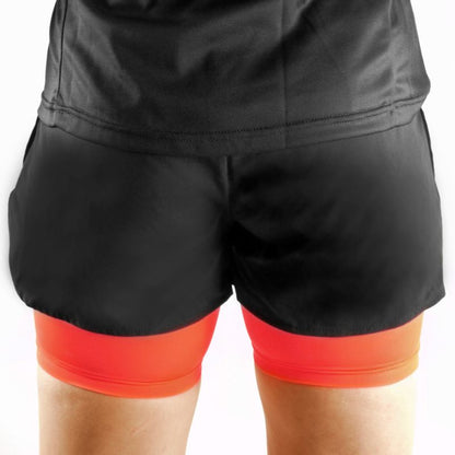SHORT 2 EN 1 SILA PRIME FEMME - CORAIL Modèle 2741 V-SHORT SILA SPORTS 