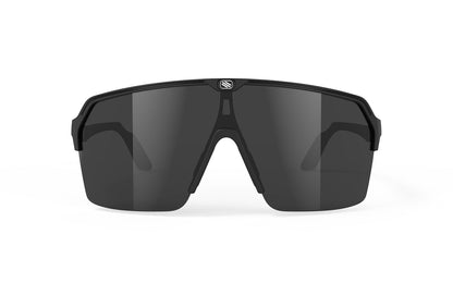 Spinshield Eyewear Color: Matte black frame with smoked black lenses. 2026