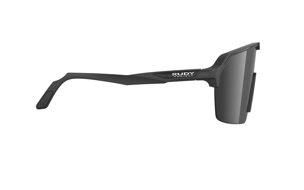 Spinshield Eyewear Color: Matte black frame with smoked black lenses. 2026