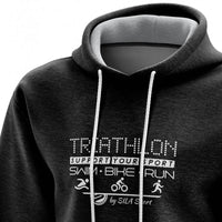 SWEAT À CAPUCHE SILA TRIATHLON SUPPORT - NOIR 1723 T-SWEAT SILA SPORT 