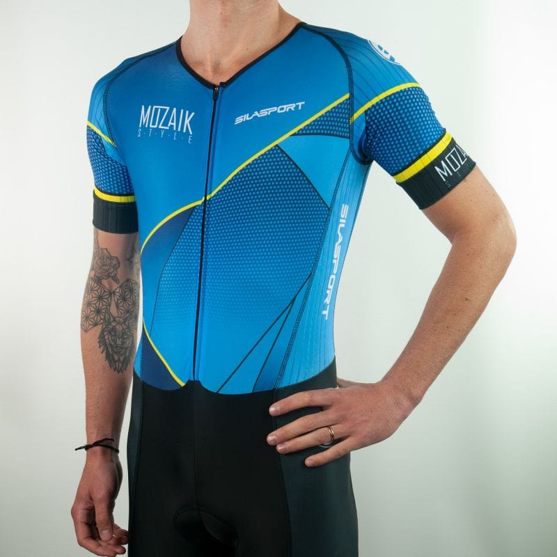 TRIFONCTION MC - CD SILASPORT MOZAIK STYLE BLEU V-COMBINAISON SILA SPORTS 